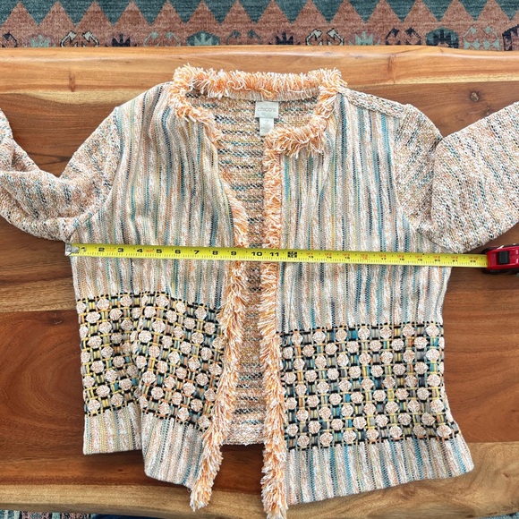 Chico's Orange and Blue Fringe Blazer - Picture 6 of 7